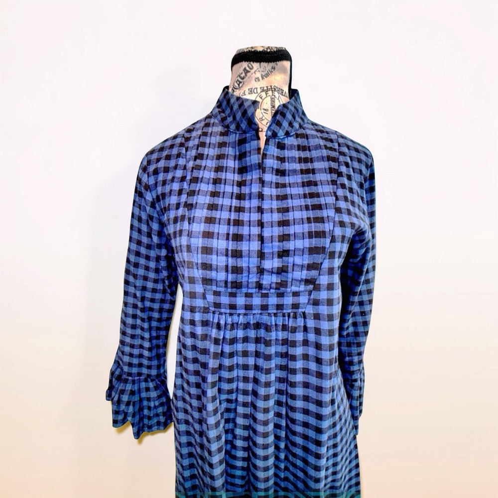 Bell Buffalo Check Dress | Size 6 | High Neck Prairie Empire | Classic - Picture 4 of 12